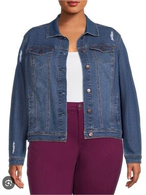 A3 Design Dark Indigo Distressed Denim Jacket